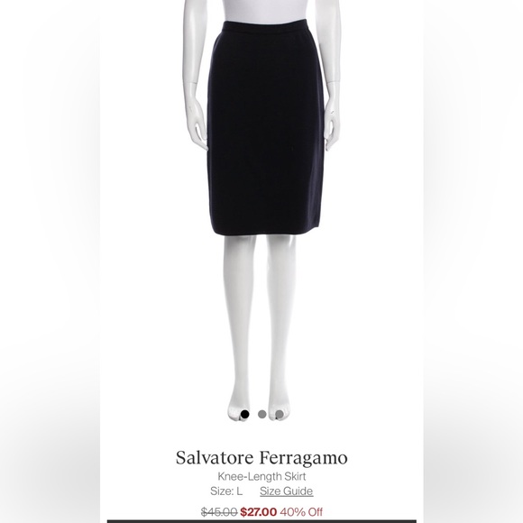 Salvatore Ferragamo Pencil black skirt!Office, business, work! Classic! Size 44 - Picture 11 of 13